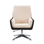 Grey/White/Natural Sherpa Swivel Accent Chair, Single-Seat