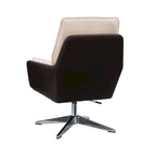Grey/White/Natural Sherpa Swivel Accent Chair, Single-Seat