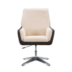 Grey/White/Natural Sherpa Swivel Accent Chair, Single-Seat