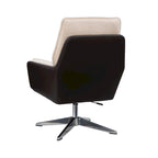 Grey/White/Natural Sherpa Swivel Accent Chair, Single-Seat
