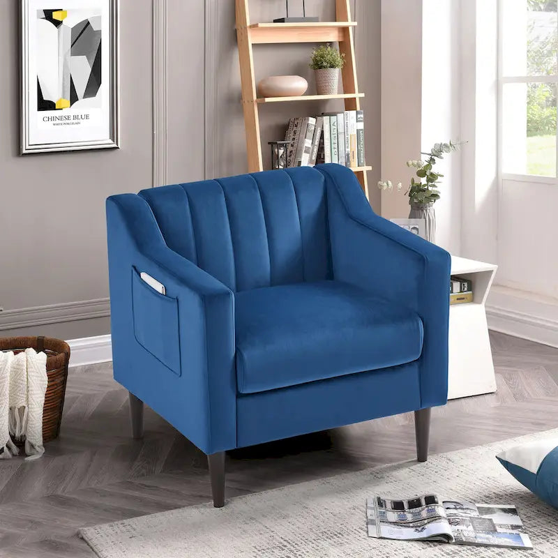 White / Blue / Green / Black Tufted Upholstered Accent Chair, Single Seat
