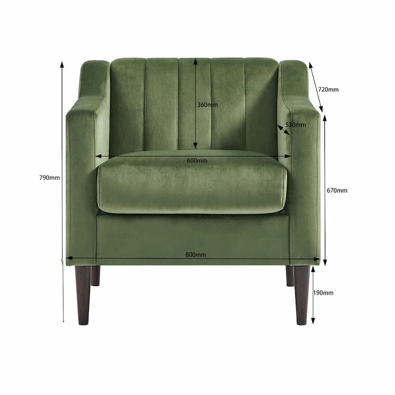 White / Blue / Green / Black Tufted Upholstered Accent Chair, Single Seat