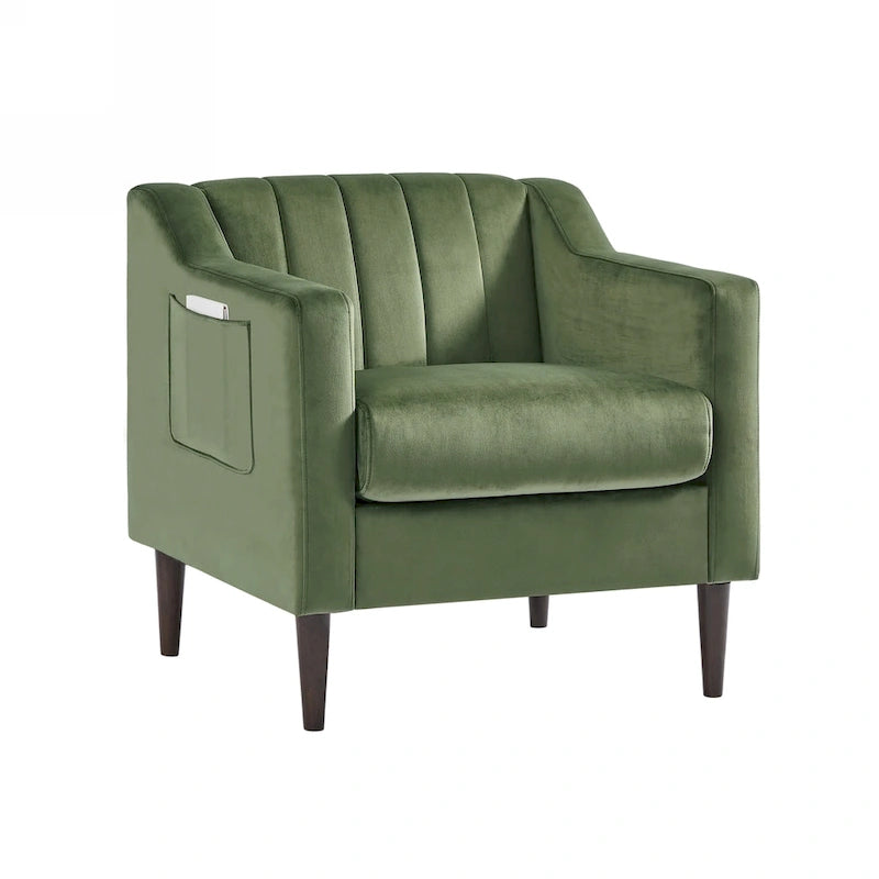 White / Blue / Green / Black Tufted Upholstered Accent Chair, Single Seat