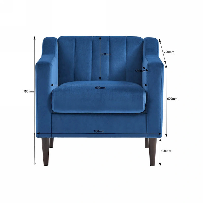 White / Blue / Green / Black Tufted Upholstered Accent Chair, Single Seat