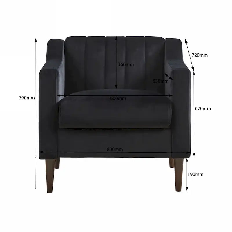 White / Blue / Green / Black Tufted Upholstered Accent Chair, Single Seat