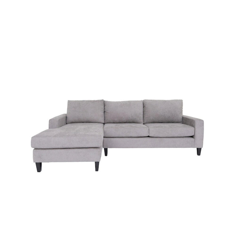 Grey L-Shaped Sectional Sofa, Left Facing, Seats 4–5