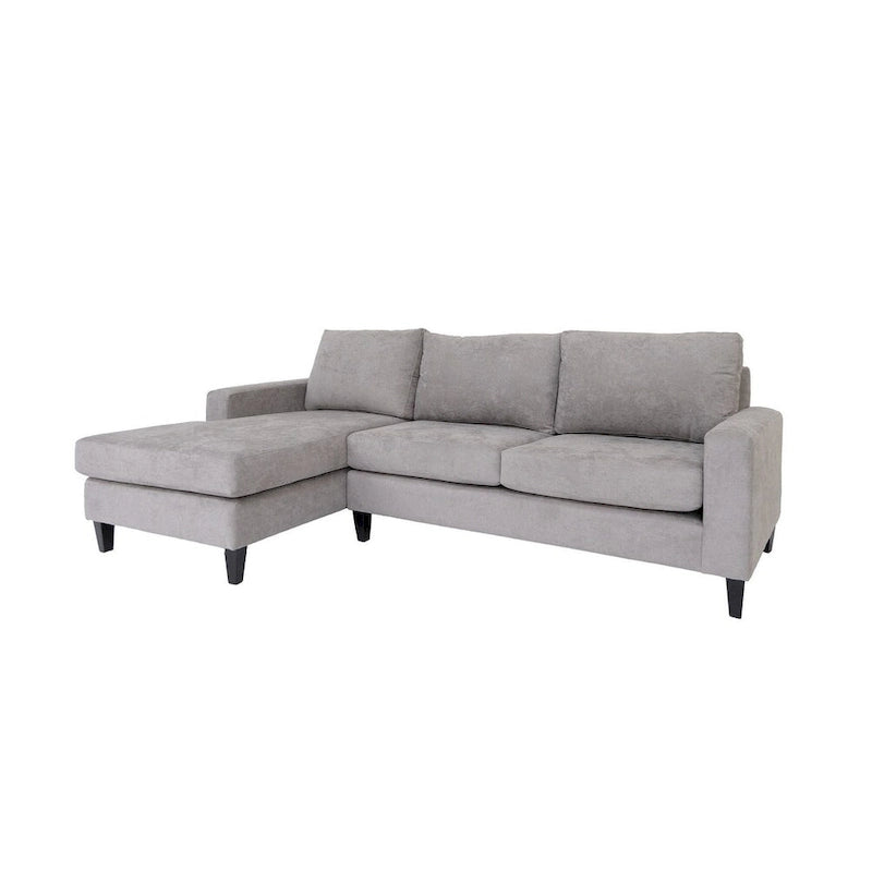 Grey L-Shaped Sectional Sofa, Left Facing, Seats 4–5
