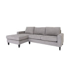 Grey L-Shaped Sectional Sofa, Left Facing, Seats 4–5