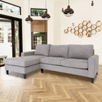 Grey L-Shaped Sectional Sofa, Left Facing, Seats 4–5