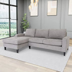 Grey L-Shaped Sectional Sofa, Left Facing, Seats 4–5