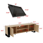 Wood Grain & Black TV Stand with Electric Fireplace Insert, 3 Options, for 1 Room