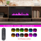 Wood Grain & Black TV Stand with Electric Fireplace Insert, 3 Options, for 1 Room