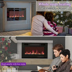 Wood Grain & Black TV Stand with Electric Fireplace Insert, 3 Options, for 1 Room