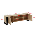 Wood Grain & Black TV Stand with Electric Fireplace Insert, 3 Options, for 1 Room