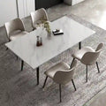 Ensemble table à manger extensible en pierre frittée blanche/noire, 6 à 10 places