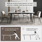 Ensemble table à manger extensible en pierre frittée blanche/noire, 6 à 10 places