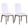 Chaise d'appoint moderne en similicuir blanc/gris et noir/gris avec base en bois, lot de 2
