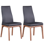 Chaise d'appoint moderne en similicuir blanc/gris et noir/gris avec base en bois, lot de 2