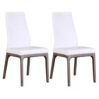 Chaise d'appoint moderne en similicuir blanc/gris et noir/gris avec base en bois, lot de 2