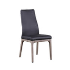 Chaise d'appoint moderne en similicuir blanc/gris et noir/gris avec base en bois, lot de 2
