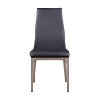 Chaise d'appoint moderne en similicuir blanc/gris et noir/gris avec base en bois, lot de 2