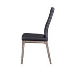 Chaise d'appoint moderne en similicuir blanc/gris et noir/gris avec base en bois, lot de 2