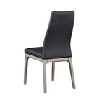 Chaise d'appoint moderne en similicuir blanc/gris et noir/gris avec base en bois, lot de 2