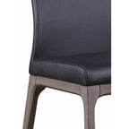 Chaise d'appoint moderne en similicuir blanc/gris et noir/gris avec base en bois, lot de 2