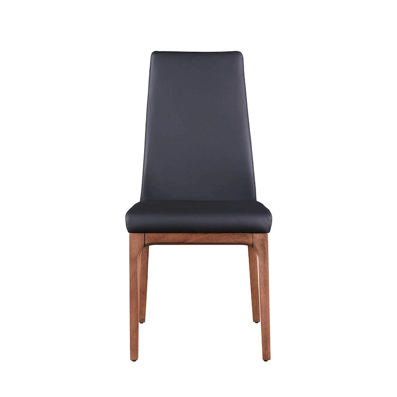 Chaise d'appoint moderne en similicuir blanc/gris et noir/gris avec base en bois, lot de 2