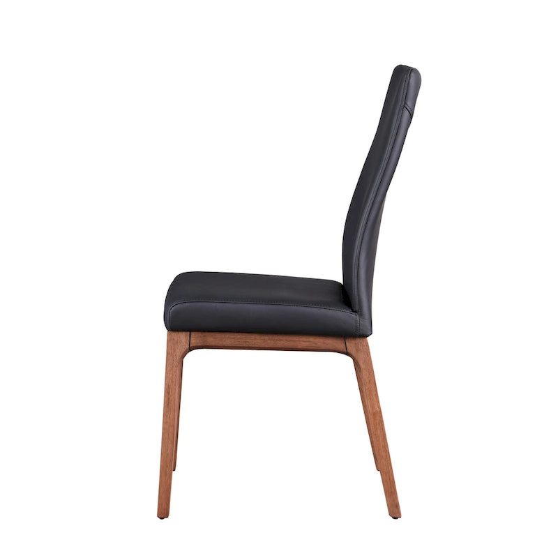 Chaise d'appoint moderne en similicuir blanc/gris et noir/gris avec base en bois, lot de 2