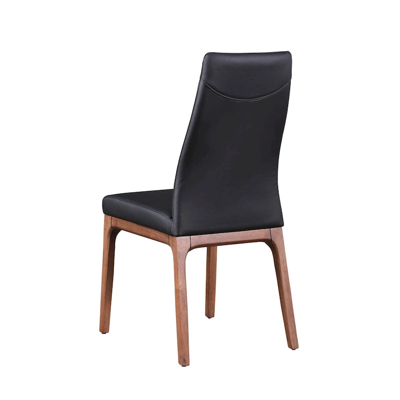 Chaise d'appoint moderne en similicuir blanc/gris et noir/gris avec base en bois, lot de 2