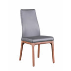 Chaise d'appoint moderne en similicuir blanc/gris et noir/gris avec base en bois, lot de 2