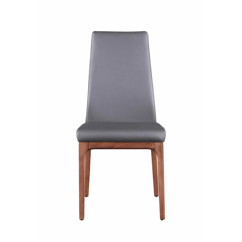 Chaise d'appoint moderne en similicuir blanc/gris et noir/gris avec base en bois, lot de 2