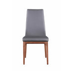 Chaise d'appoint moderne en similicuir blanc/gris et noir/gris avec base en bois, lot de 2