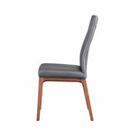 Chaise d'appoint moderne en similicuir blanc/gris et noir/gris avec base en bois, lot de 2