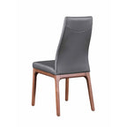 Chaise d'appoint moderne en similicuir blanc/gris et noir/gris avec base en bois, lot de 2