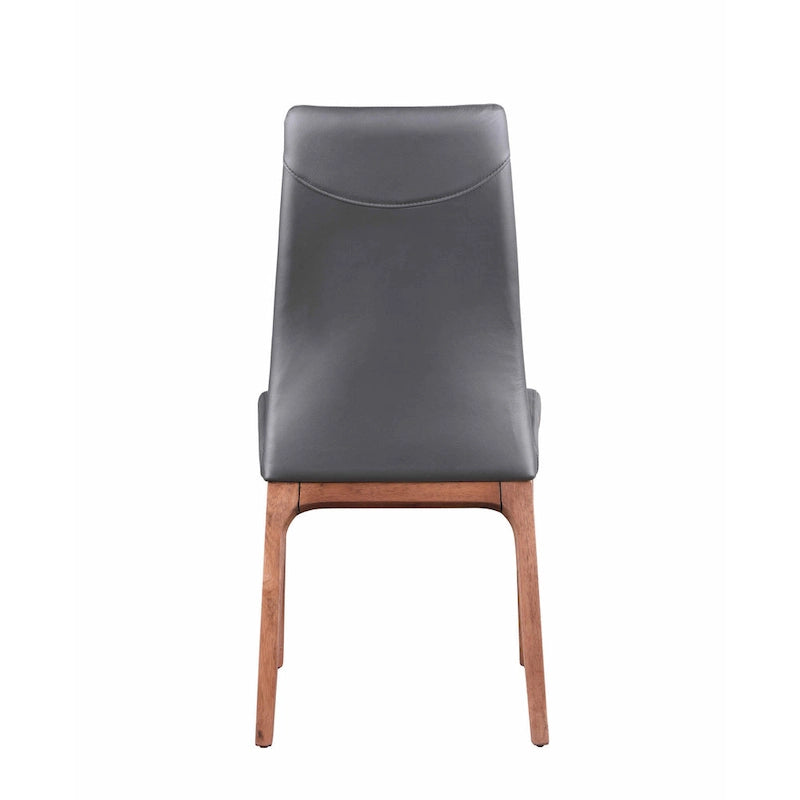 Chaise d'appoint moderne en similicuir blanc/gris et noir/gris avec base en bois, lot de 2