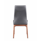 Chaise d'appoint moderne en similicuir blanc/gris et noir/gris avec base en bois, lot de 2