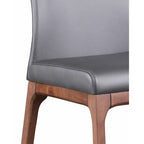 Chaise d'appoint moderne en similicuir blanc/gris et noir/gris avec base en bois, lot de 2