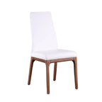 Chaise d'appoint moderne en similicuir blanc/gris et noir/gris avec base en bois, lot de 2