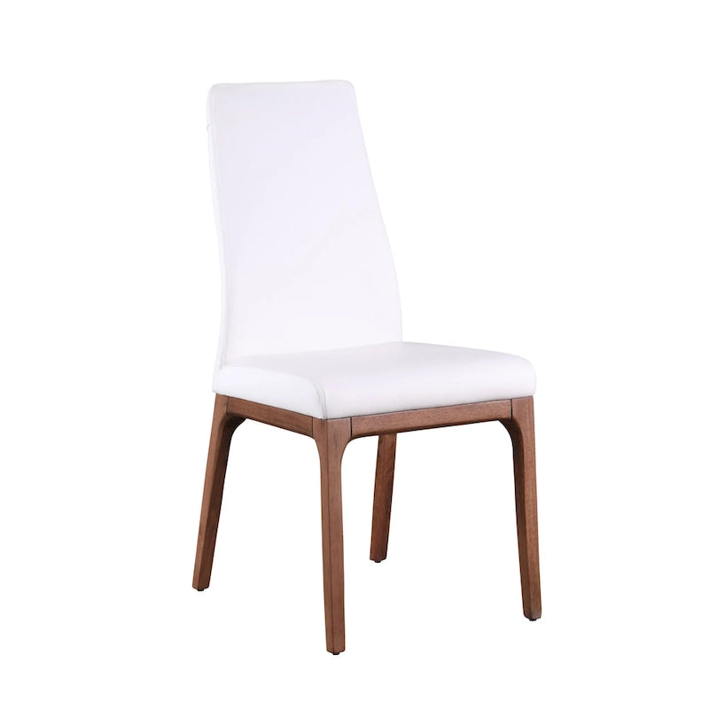 Chaise d'appoint moderne en similicuir blanc/gris et noir/gris avec base en bois, lot de 2