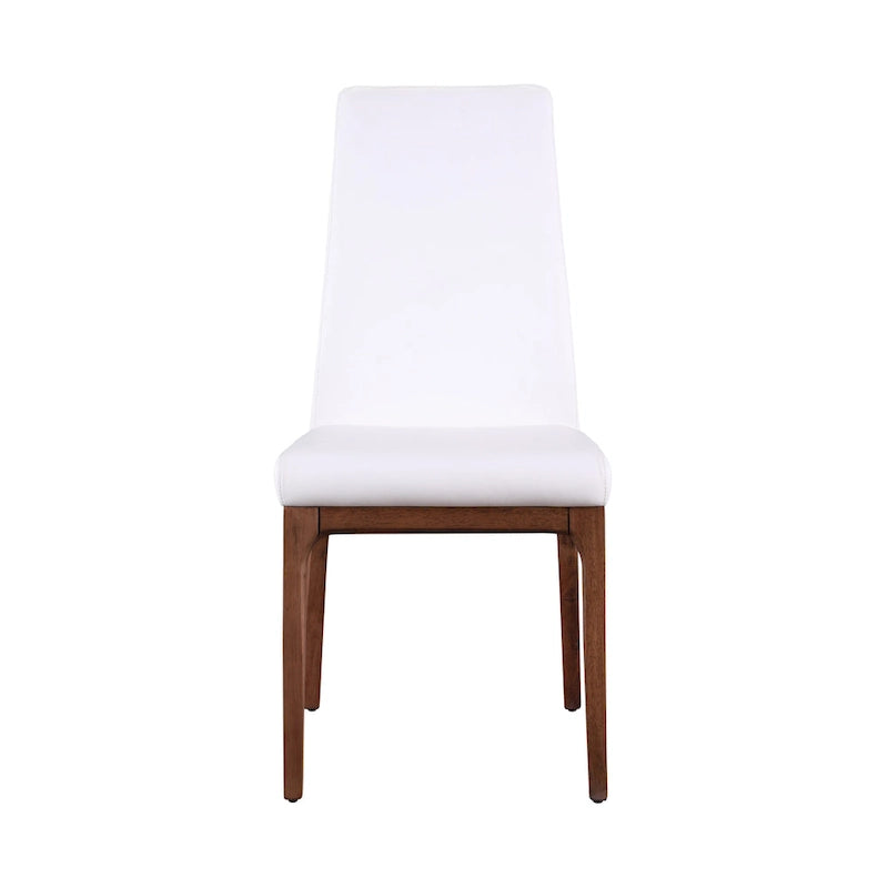 Chaise d'appoint moderne en similicuir blanc/gris et noir/gris avec base en bois, lot de 2