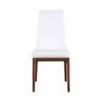 Chaise d'appoint moderne en similicuir blanc/gris et noir/gris avec base en bois, lot de 2