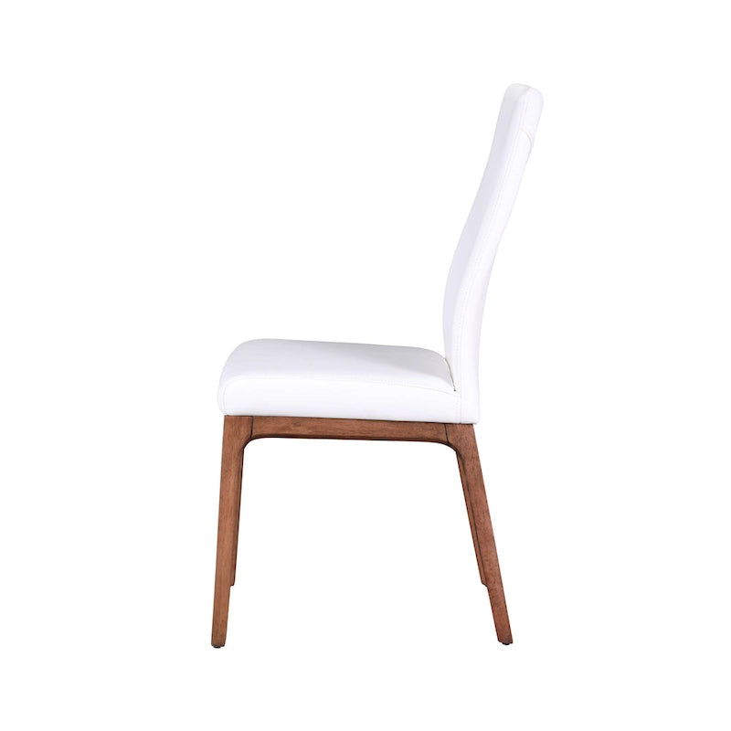 Chaise d'appoint moderne en similicuir blanc/gris et noir/gris avec base en bois, lot de 2