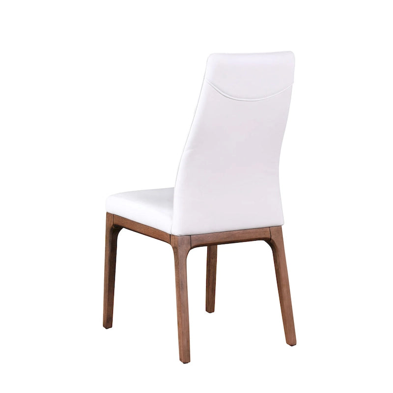 Chaise d'appoint moderne en similicuir blanc/gris et noir/gris avec base en bois, lot de 2