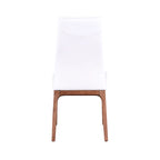 Chaise d'appoint moderne en similicuir blanc/gris et noir/gris avec base en bois, lot de 2