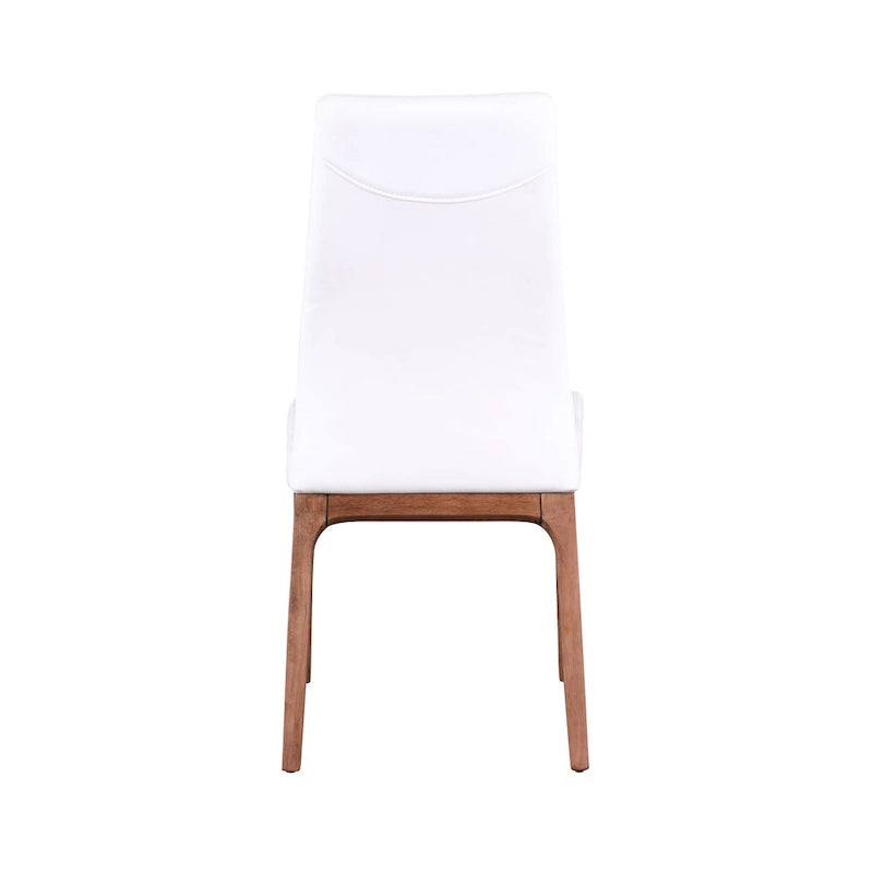 Chaise d'appoint moderne en similicuir blanc/gris et noir/gris avec base en bois, lot de 2