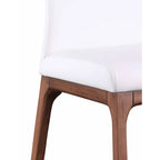 Chaise d'appoint moderne en similicuir blanc/gris et noir/gris avec base en bois, lot de 2