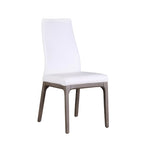 Chaise d'appoint moderne en similicuir blanc/gris et noir/gris avec base en bois, lot de 2