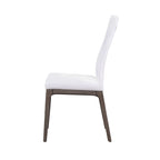 Chaise d'appoint moderne en similicuir blanc/gris et noir/gris avec base en bois, lot de 2